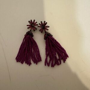 BaubleBar Elegant Beaded Tassel Earrings